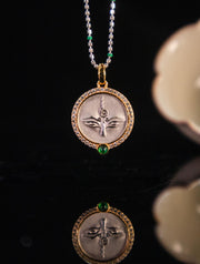 Handcrafted Silver Green Tara Pendant Oxidized Vintage Buddha Eye Necklace Tibetan Buddhist Talisman Spiritual Protection Amulet