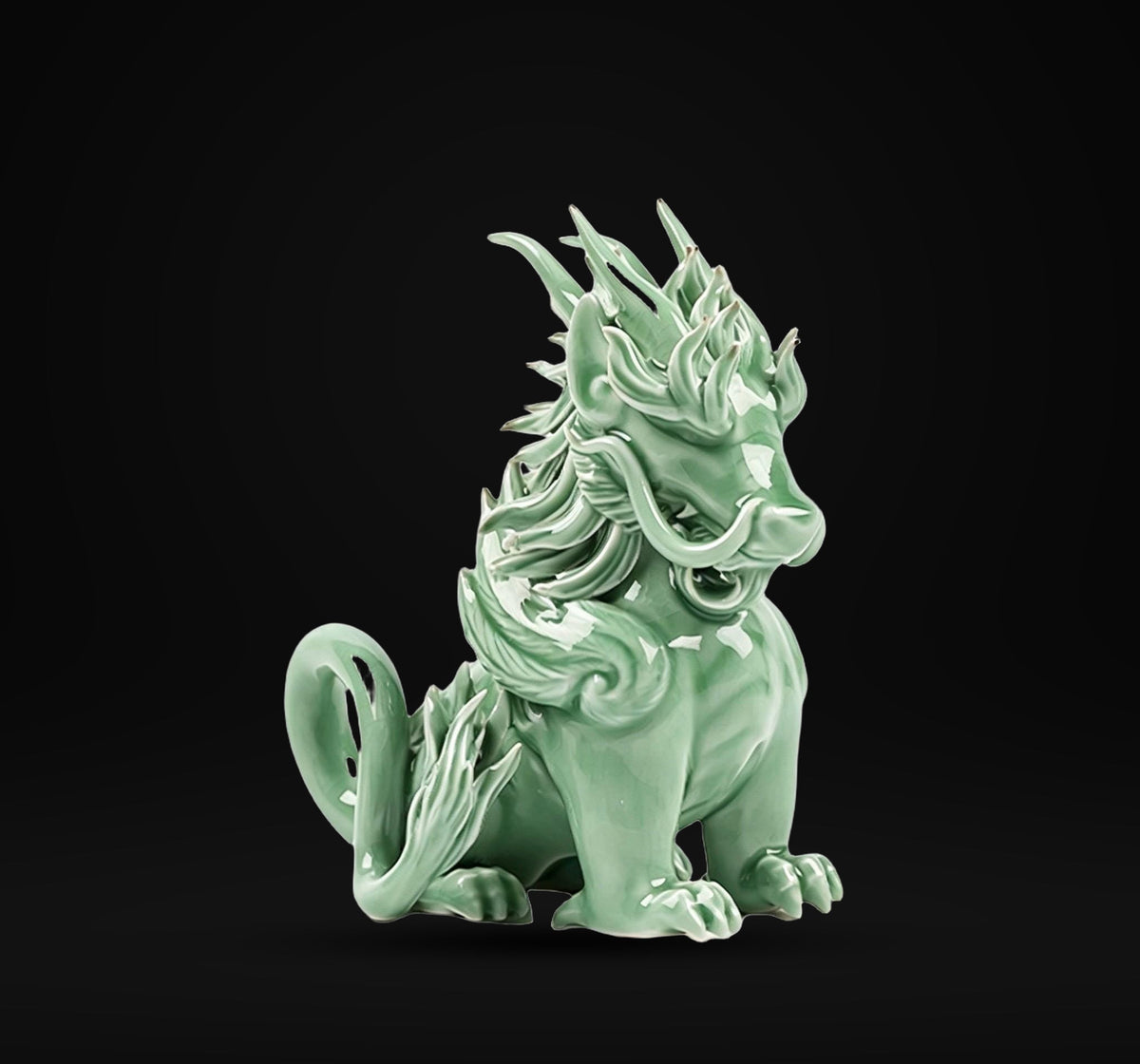 Funny Pixiu Qilin Tea Pet Jingdezhen Ceramic, Quirky Feng Shui Decor, Cute Kylin Tea Companion, Good Luck Wealth Wealth Charm Office Gift