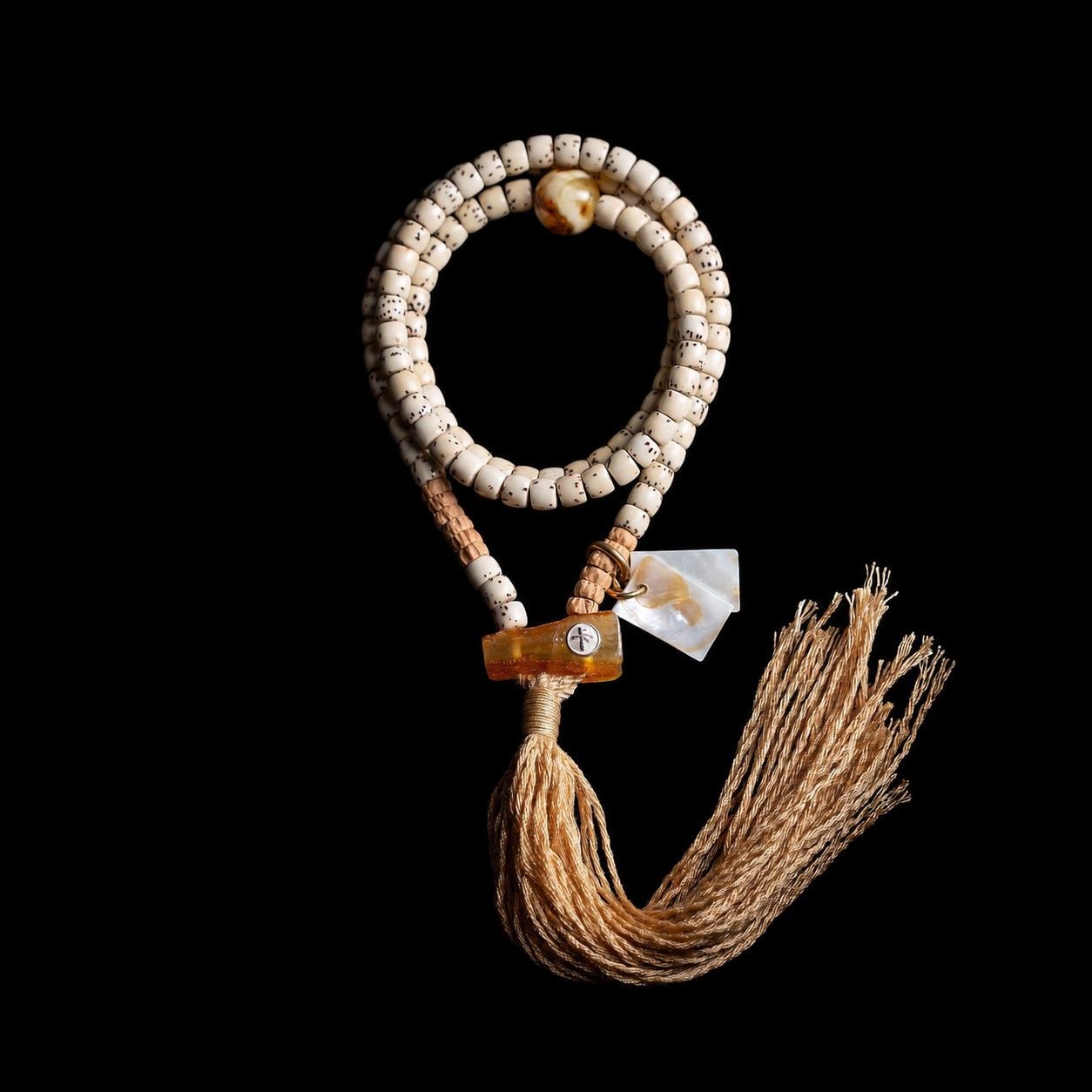 Tibetan 108 Star Moon Bodhi Seed Mala Original White Space Design Buddhist Prayer Beads Meditation Wrap Bracelet for Women