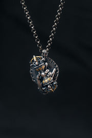 Vajrapani Vajra Pendant 925 Sterling Silver Handcrafted Gold Accent Buddhist Amulet Talisman Tibetan Dorje Protection Necklace Gift Men