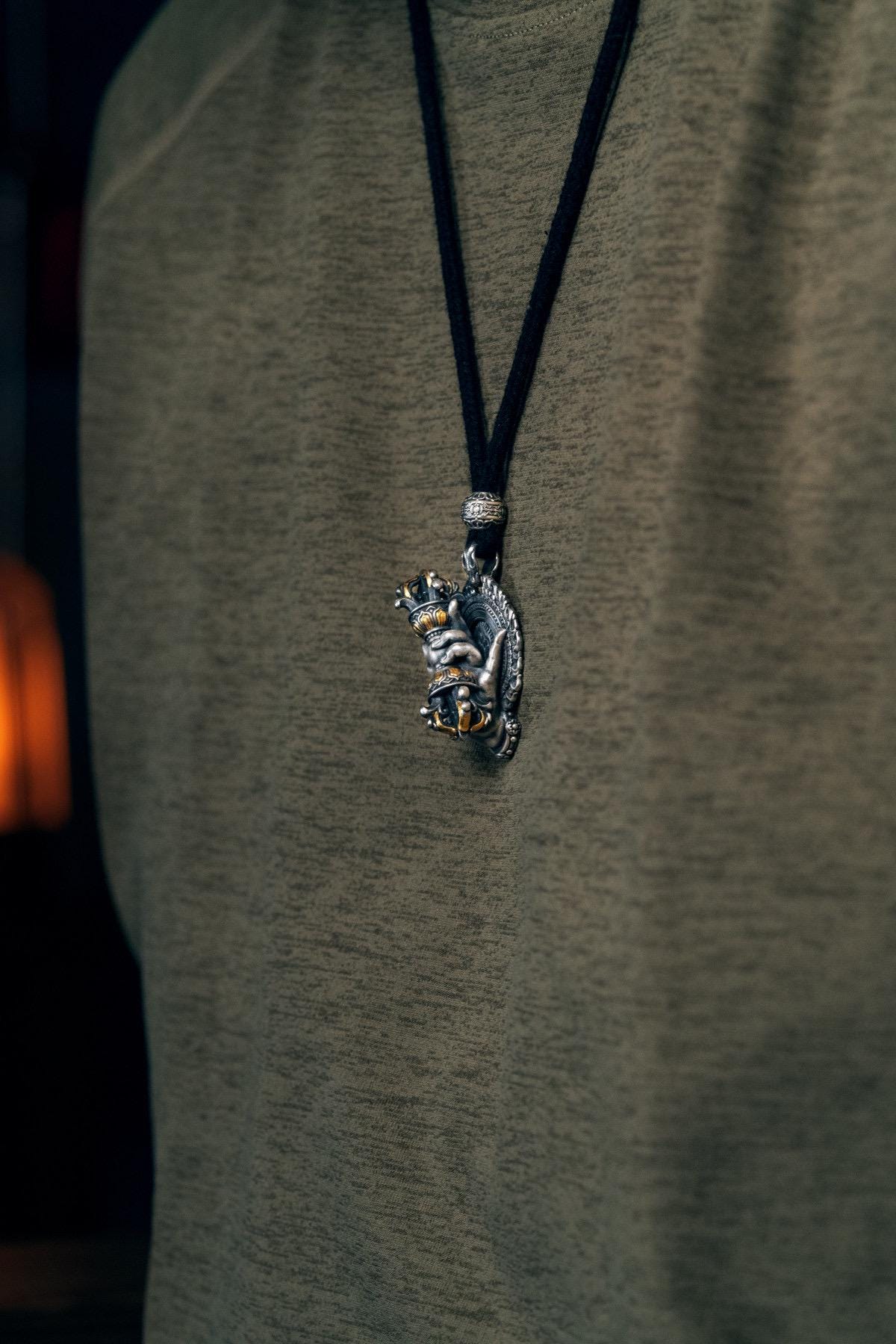 Vajrapani Vajra Pendant 925 Sterling Silver Handcrafted Gold Accent Buddhist Amulet Talisman Tibetan Dorje Protection Necklace Gift Men