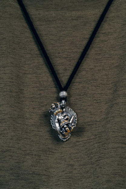 Vajrapani Vajra Pendant 925 Sterling Silver Handcrafted Gold Accent Buddhist Amulet Talisman Tibetan Dorje Protection Necklace Gift Men