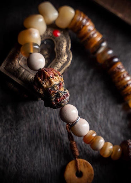 EverestArtStudiosReclaimed Yak Bracelet Tibetan Style Bone Beaded Bracelet Natural Camel Bone Jewelry Tribal Spiritual Bracelet Unisex