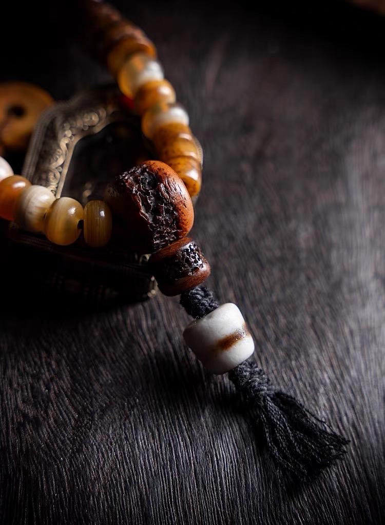 EverestArtStudiosReclaimed Yak Bracelet Tibetan Style Bone Beaded Bracelet Natural Camel Bone Jewelry Tribal Spiritual Bracelet Unisex