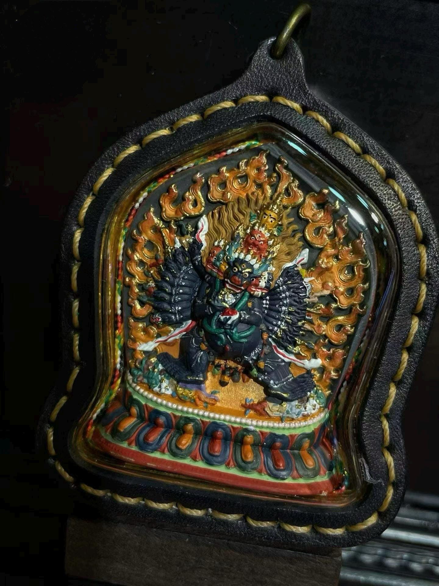 EverestArtStudios Hand-Painted Yamantaka (Vajrabhairava) Tibetan Tsa Tsa Amulet
