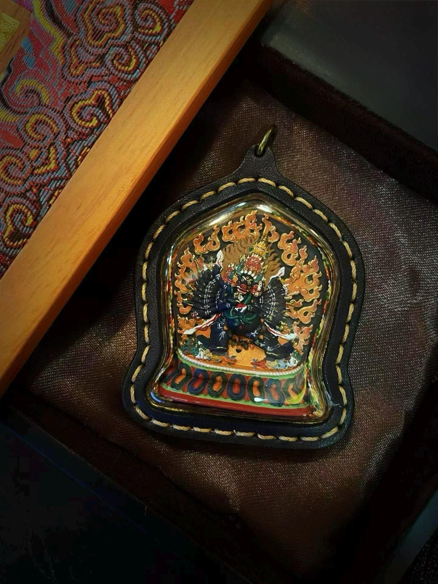 EverestArtStudios Hand-Painted Yamantaka (Vajrabhairava) Tibetan Tsa Tsa Amulet