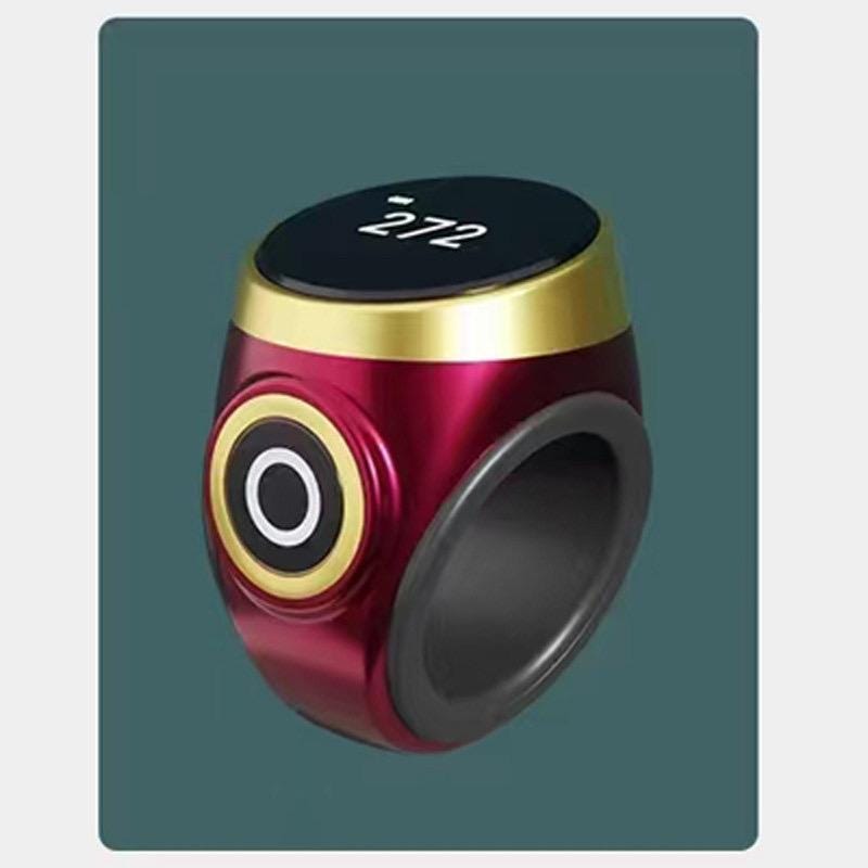 Tibetan Digital Tally Counter Ring, Touch Screen Rechargeable Clicker, Waterproof Buddhist Prayer Tracker, Ethnic Style Meditation Gift