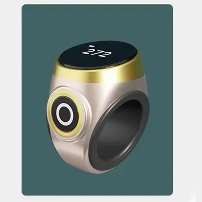 Tibetan Digital Tally Counter Ring, Touch Screen Rechargeable Clicker, Waterproof Buddhist Prayer Tracker, Ethnic Style Meditation Gift