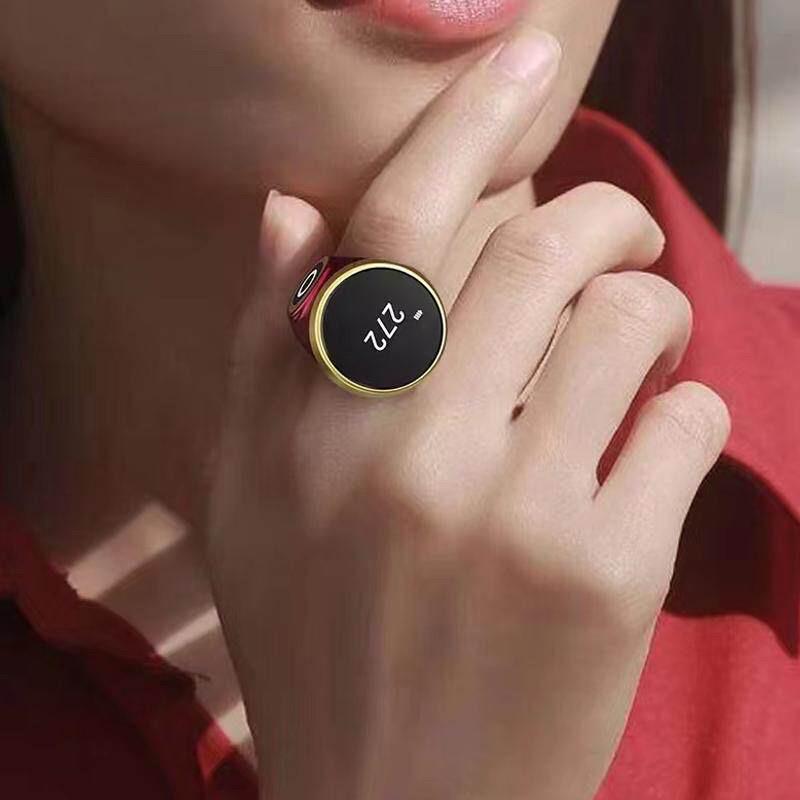Tibetan Digital Tally Counter Ring, Touch Screen Rechargeable Clicker, Waterproof Buddhist Prayer Tracker, Ethnic Style Meditation Gift