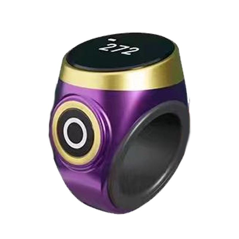 Tibetan Digital Tally Counter Ring, Touch Screen Rechargeable Clicker, Waterproof Buddhist Prayer Tracker, Ethnic Style Meditation Gift