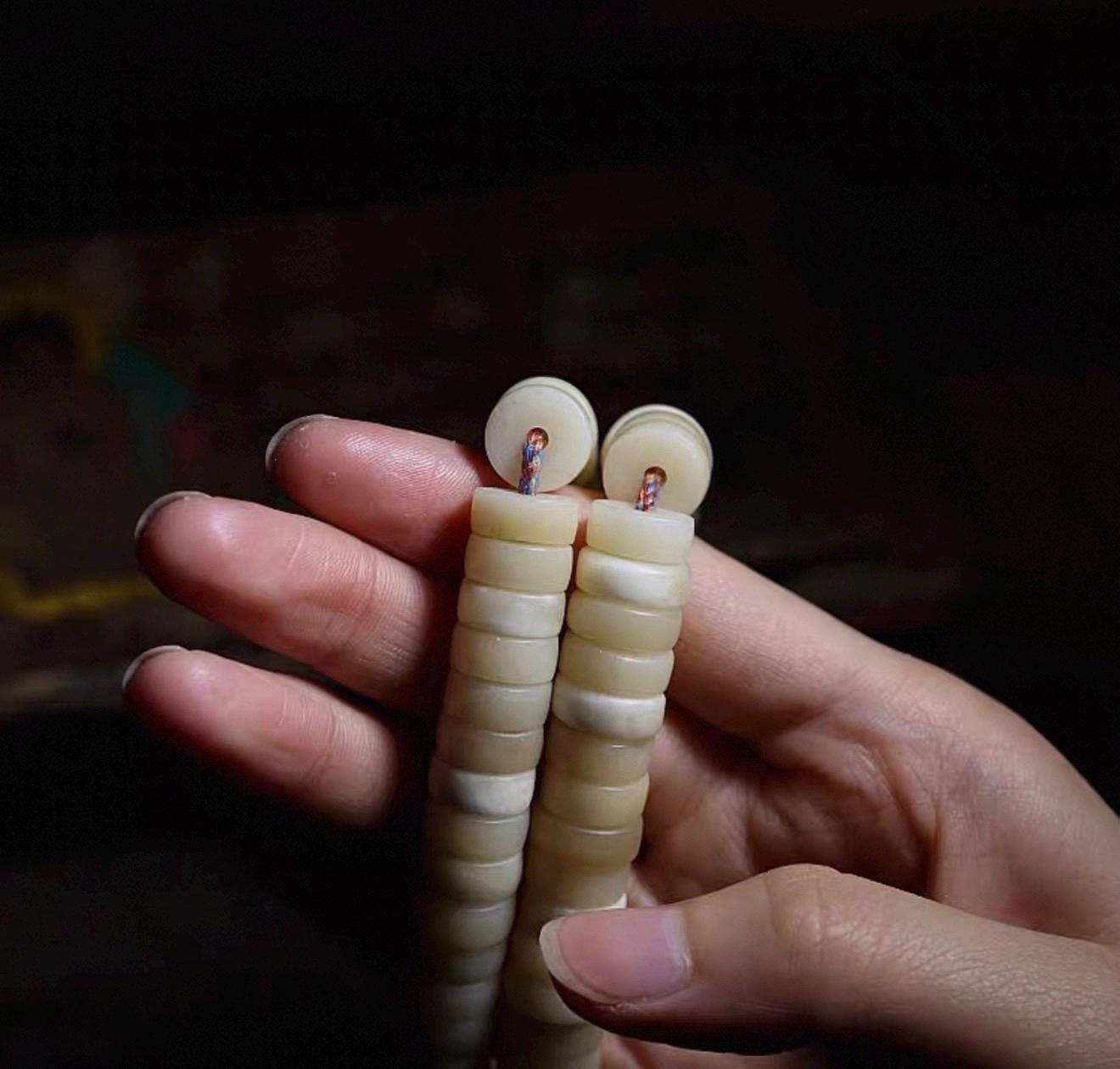 Handcrafted Yak Bone Mala Bracelet: Tibetan Prayer Beads, Spiritual Jewelry
