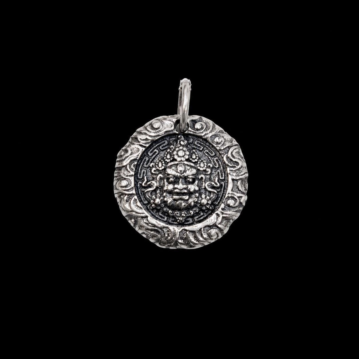 Dzambhala Pendant Necklace Gothic Titanium Steel Jewelry Vintage Wealth God Amulet Buddhist Mascot Unique Punk Choker Gift Unisex Goth