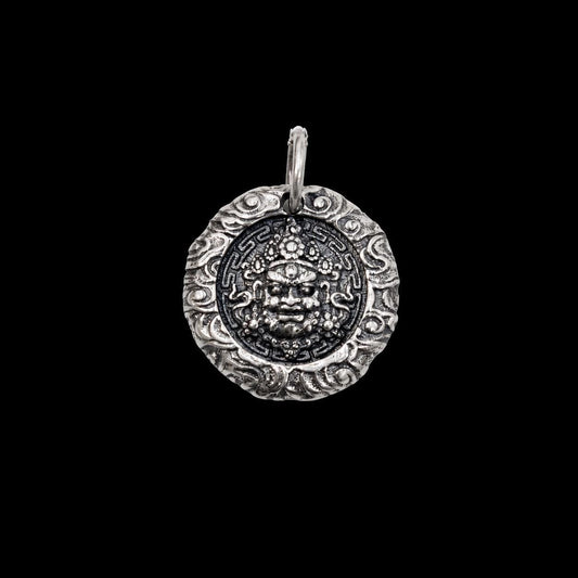 Dzambhala Pendant Necklace Gothic Titanium Steel Jewelry Vintage Wealth God Amulet Buddhist Mascot Unique Punk Choker Gift Unisex Goth