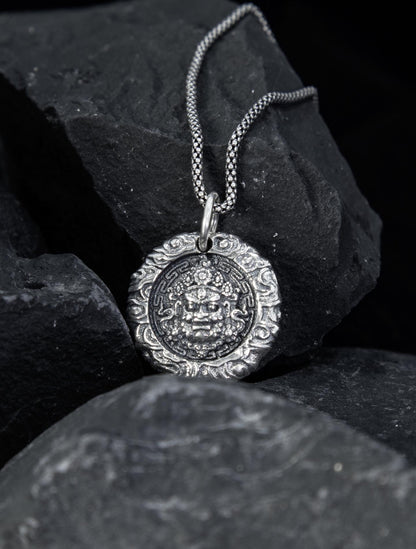 Dzambhala Pendant Necklace Gothic Titanium Steel Jewelry Vintage Wealth God Amulet Buddhist Mascot Unique Punk Choker Gift Unisex Goth