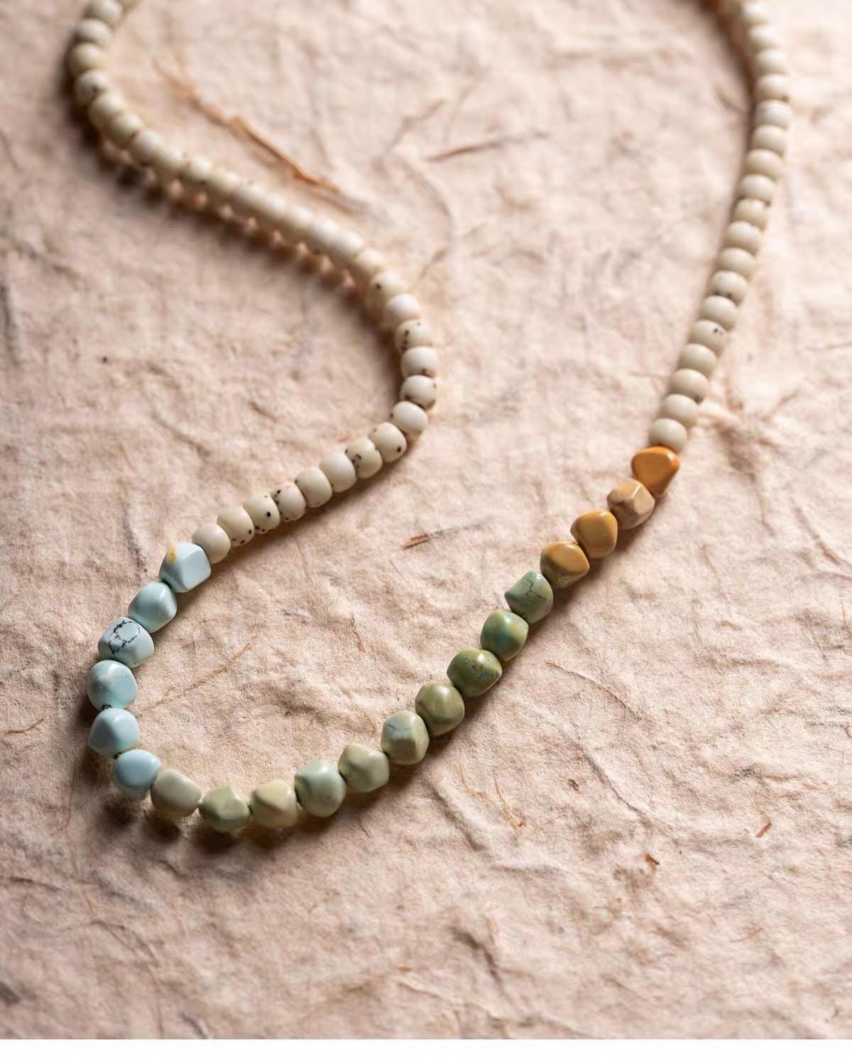 Natural 108 Bead Buddhist Prayer Mala | Multi-Wrap Meditation Bracelet | Turquoise & Brass Accents | Tibetan Inspired Spiritual Jewelry
