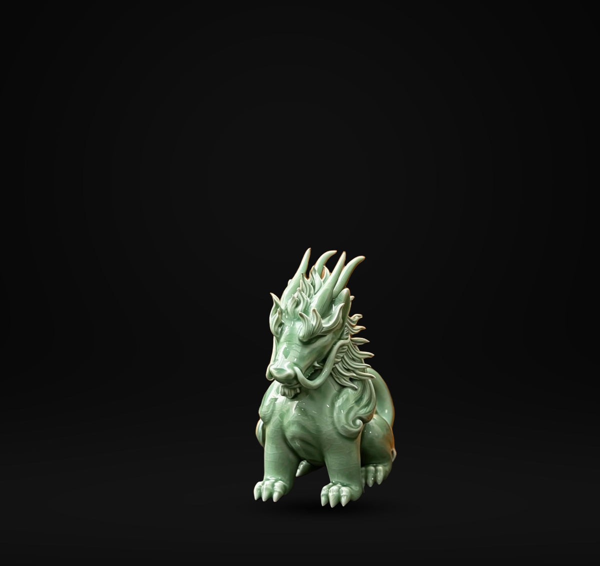 Funny Pixiu Qilin Tea Pet Jingdezhen Ceramic, Quirky Feng Shui Decor, Cute Kylin Tea Companion, Good Luck Wealth Wealth Charm Office Gift