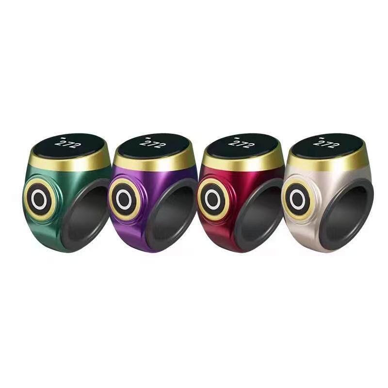 Tibetan Digital Tally Counter Ring, Touch Screen Rechargeable Clicker, Waterproof Buddhist Prayer Tracker, Ethnic Style Meditation Gift