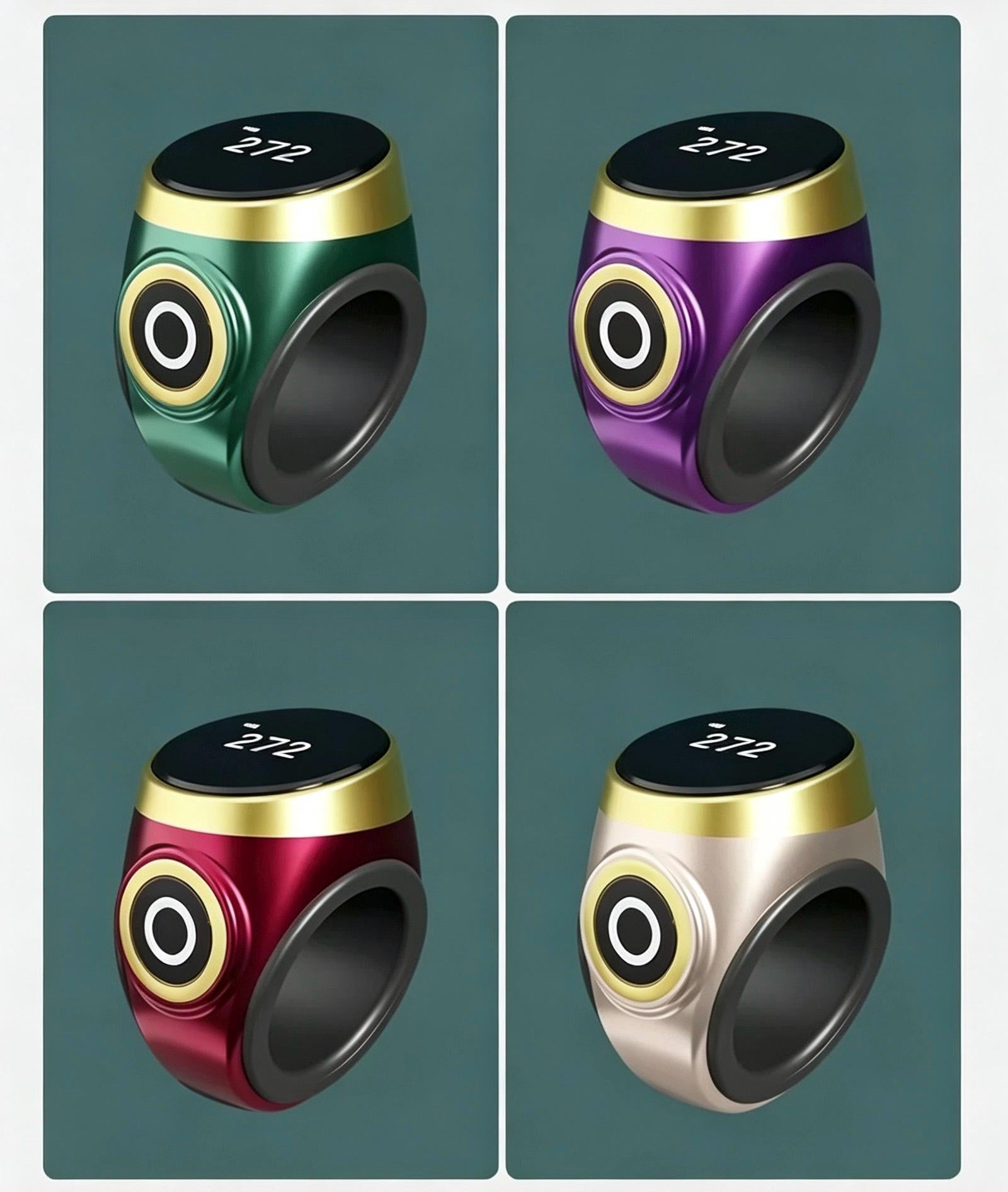 Tibetan Digital Tally Counter Ring, Touch Screen Rechargeable Clicker, Waterproof Buddhist Prayer Tracker, Ethnic Style Meditation Gift