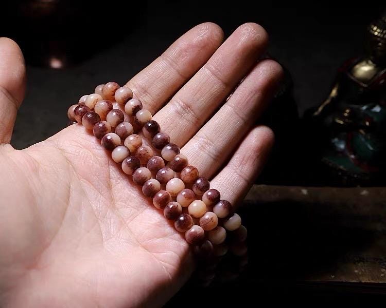 EverestArtStudios Reclaimed Tibetan Natural Camel Bone 108 Mala Beads Handmade Prayer Bracelet Meditation Necklace