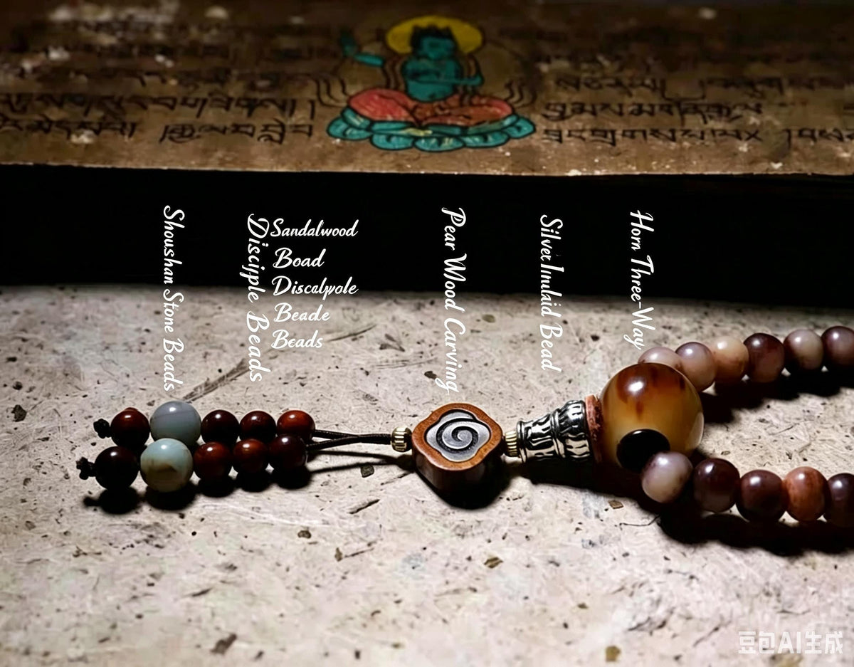 EverestArtStudios Reclaimed Tibetan Natural Camel Bone 108 Mala Beads Handmade Prayer Bracelet Meditation Necklace