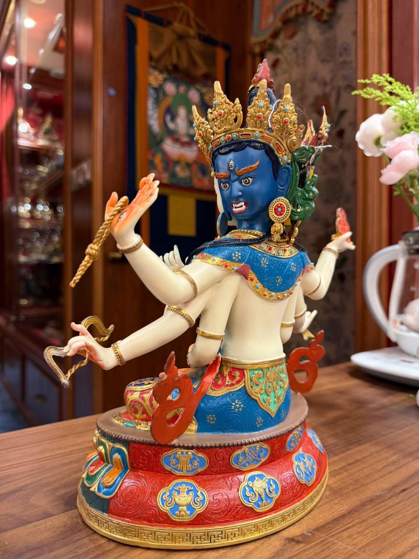 Handcrafted Ushnishavijaya (Namgyalma) Statue – Tibetan Buddhist Long Life Goddess | Copper Buddhist Altar Statue | Meditation Shrine Deco