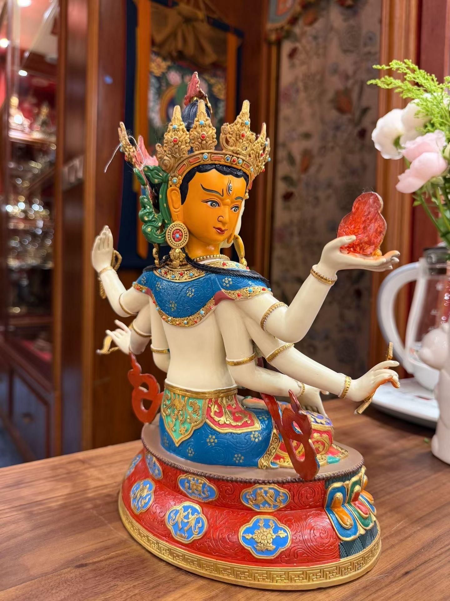 Handcrafted Ushnishavijaya (Namgyalma) Statue – Tibetan Buddhist Long Life Goddess | Copper Buddhist Altar Statue | Meditation Shrine Deco