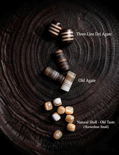 Handmade Tibetan-Inspired Weathered Star & Moon Bodhi Root Mala Bracelet – 108 Beads | Hand-Knotted Meditation Prayer Beads