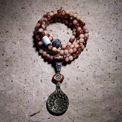 EverestArtStudios Reclaimed Tibetan Natural Camel Bone 108 Mala Beads Handmade Prayer Bracelet Meditation Necklace