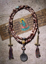 EverestArtStudios Reclaimed Tibetan Natural Camel Bone 108 Mala Beads Handmade Prayer Bracelet Meditation Necklace
