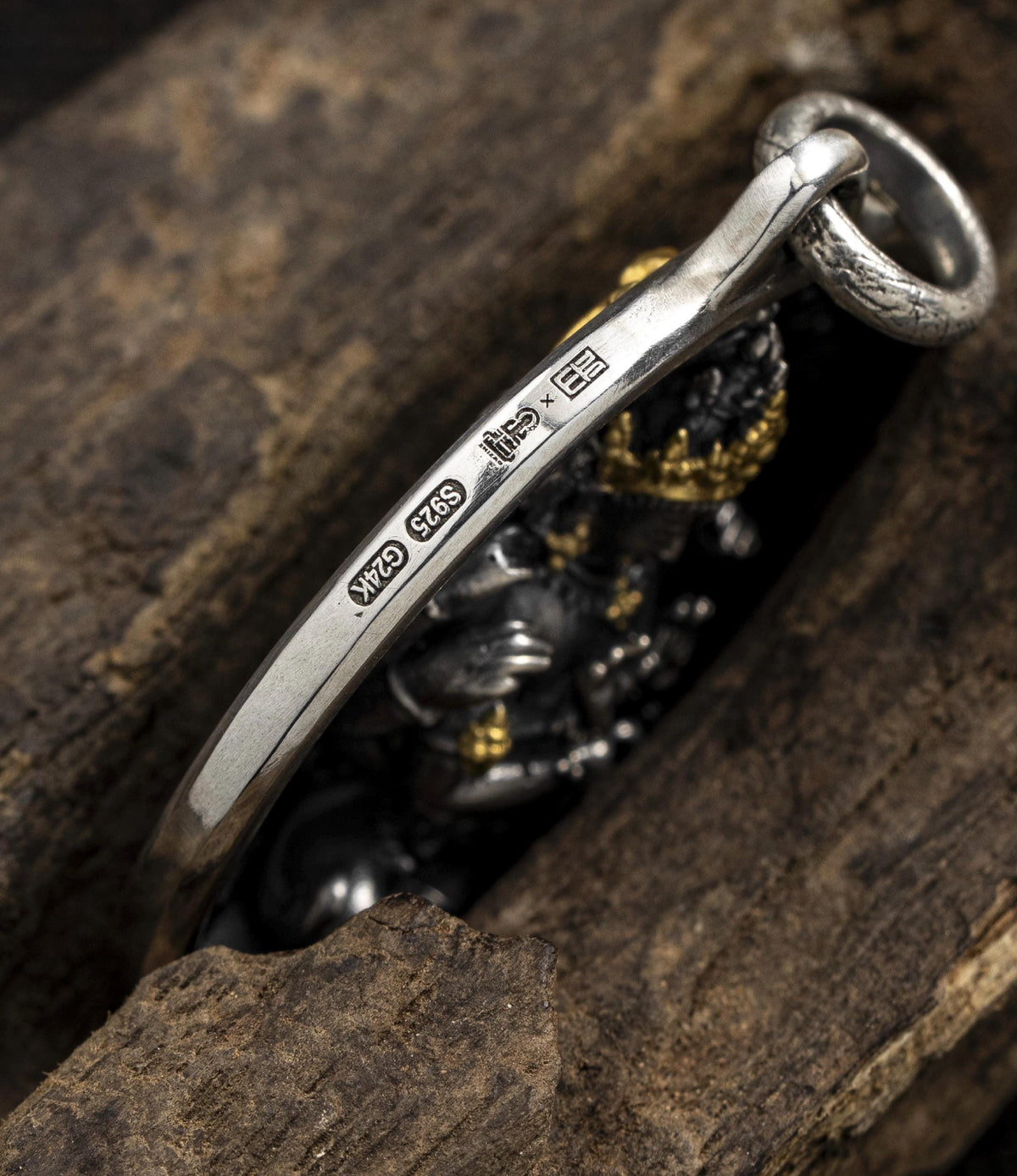 12 Armed Manjushri Pendant 925 Silver 24k Gold Plated, Wisdom Heart Protection Wheel Amulet, Vintage Sacred Buddhist Jewelry Gift