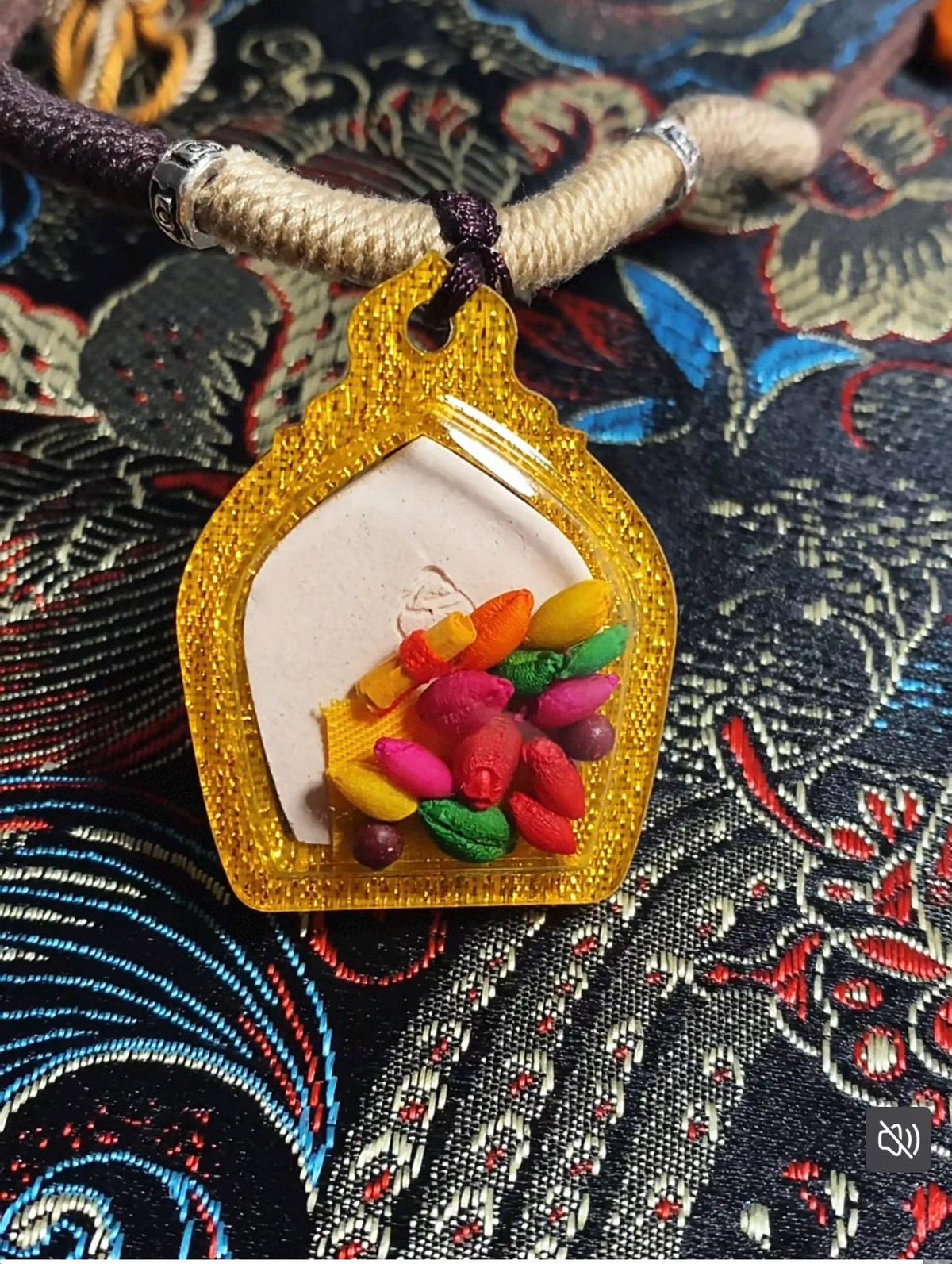 Handpainted Dragon Fifth Lord Tsa Tsa, Tibetan Wealth Dragon King Amulet, Mineral Pigment Gau Box Pendant, Miniature Thangka Gift