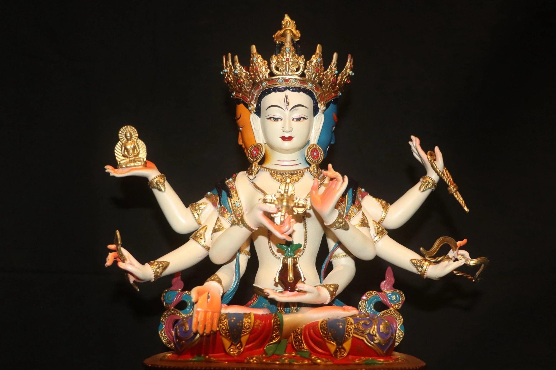 Handcrafted Ushnishavijaya (Namgyalma) Statue – Tibetan Buddhist Long Life Goddess | Copper Buddhist Altar Statue | Meditation Shrine Deco