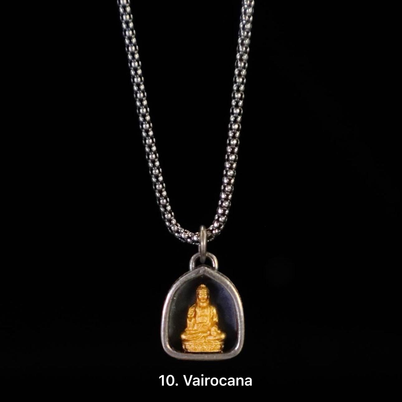 Handmade 925 Silver 24k Gold Gau Box Pendant, Vintage 8 Guardian Buddhas Amulet, Sacred Tibetan Protection Locket Jewelry Gift
