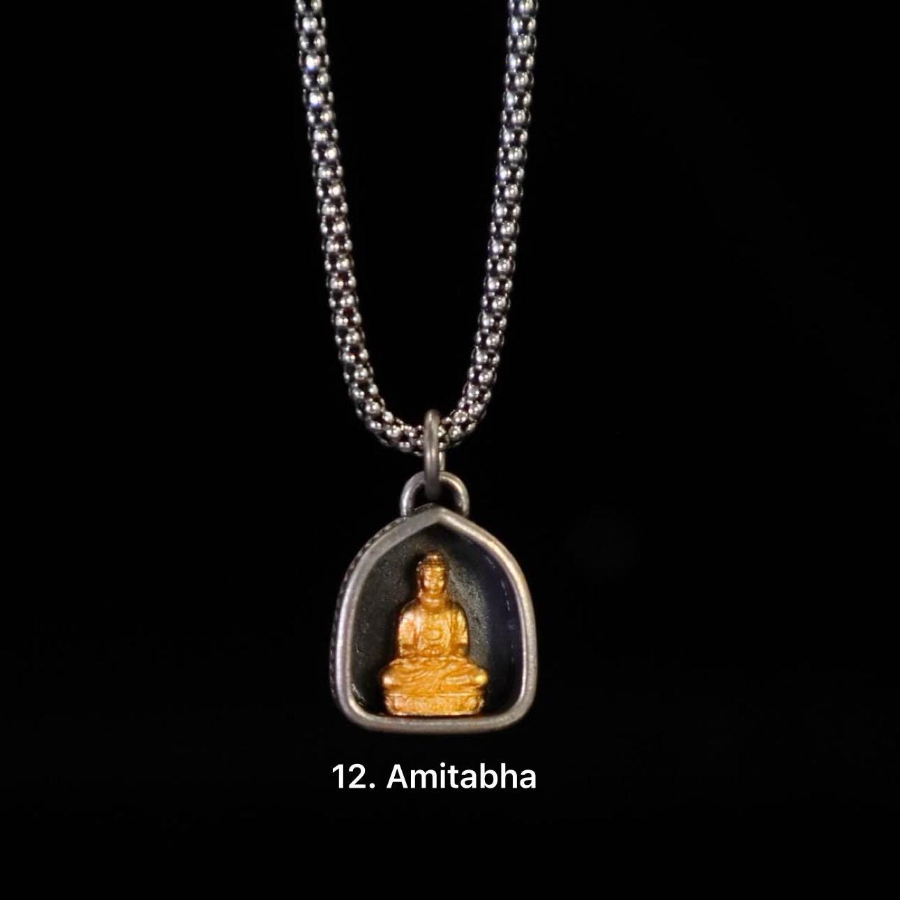 Handmade 925 Silver 24k Gold Gau Box Pendant, Vintage 8 Guardian Buddhas Amulet, Sacred Tibetan Protection Locket Jewelry Gift