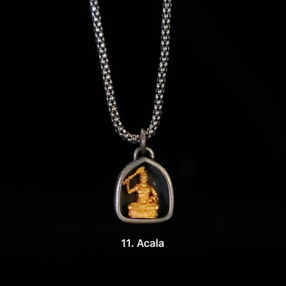 Handmade 925 Silver 24k Gold Gau Box Pendant, Vintage 8 Guardian Buddhas Amulet, Sacred Tibetan Protection Locket Jewelry Gift