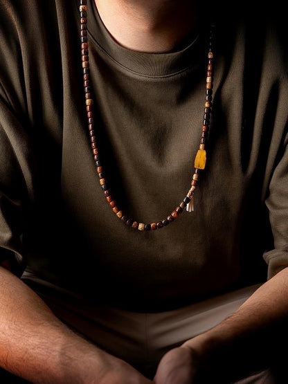 EverestArtStudios Vintage Star & Moon Bodhi Seed Mala Bracelet – 108 Beads | Tibetan Style Meditation Bracelet | Natural Bodhi Root