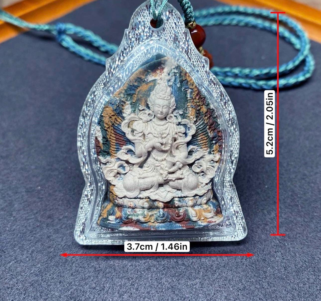 Handpainted Vajrasattva Tsa Tsa, Tibetan Purification Clay Amulet, Mineral Pigment Gau Box Pendant, Miniature Thangka Gift