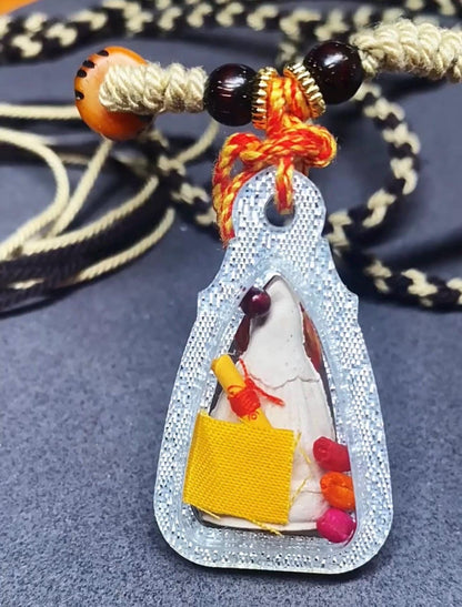 Handpainted Guru Rinpoche Tsa Tsa, Tibetan Padmasambhava Clay Amulet, Incense Ash Gau Box Pendant, Miniature Thangka Gift