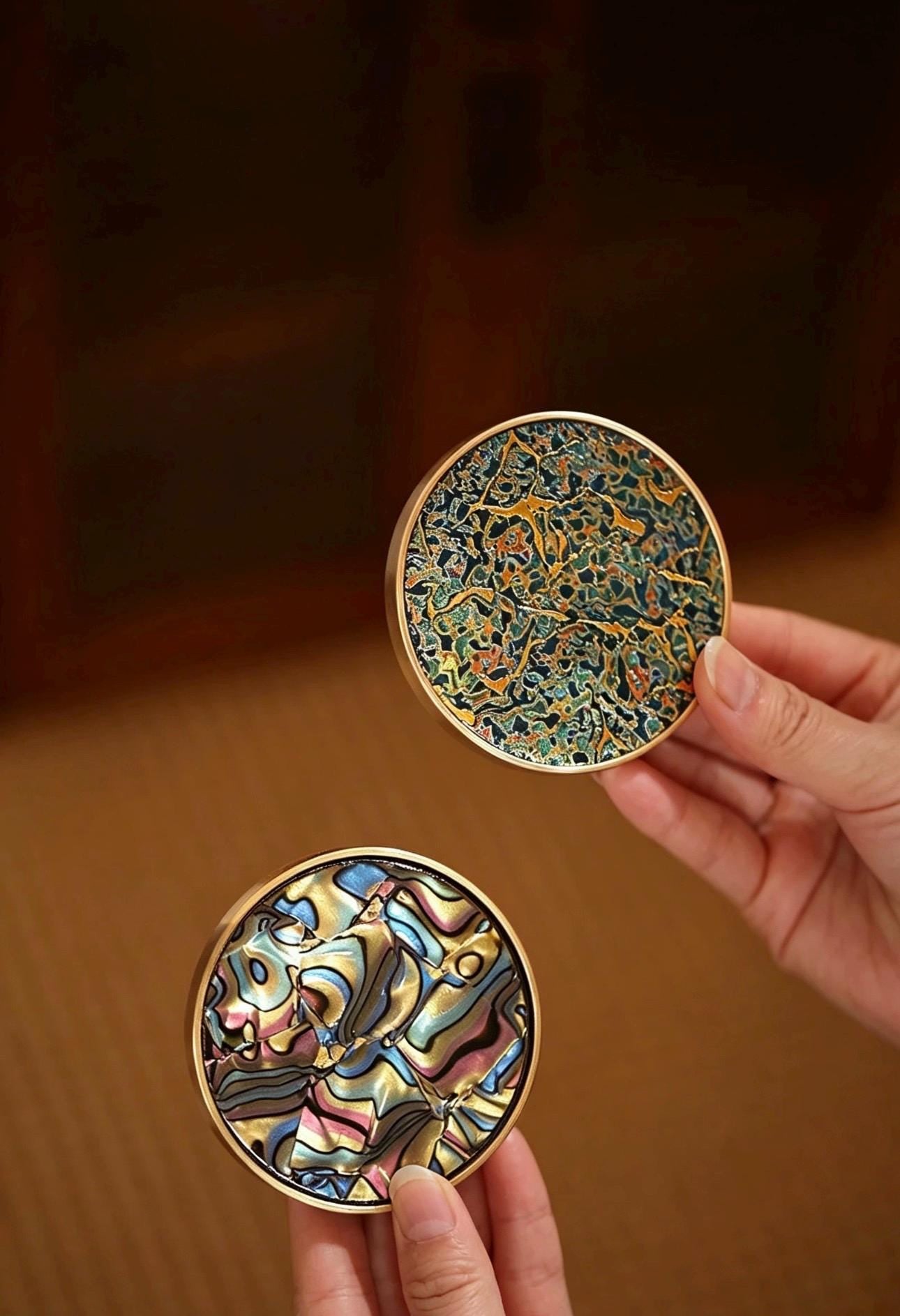 Handmade Lacquerware Incense Plate with Brass Gourd Holder Set, Decorative Incense Ash Catcher, Oriental Incense Burner Gift