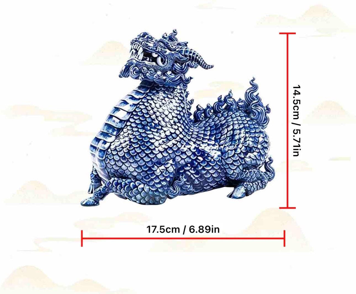 Jingdezhen Ceramic Water Qilin Tea Pet Incense Burner, Creative Mythical Beast Statue, Oriental Home Office Desk Decor Wealth Gift