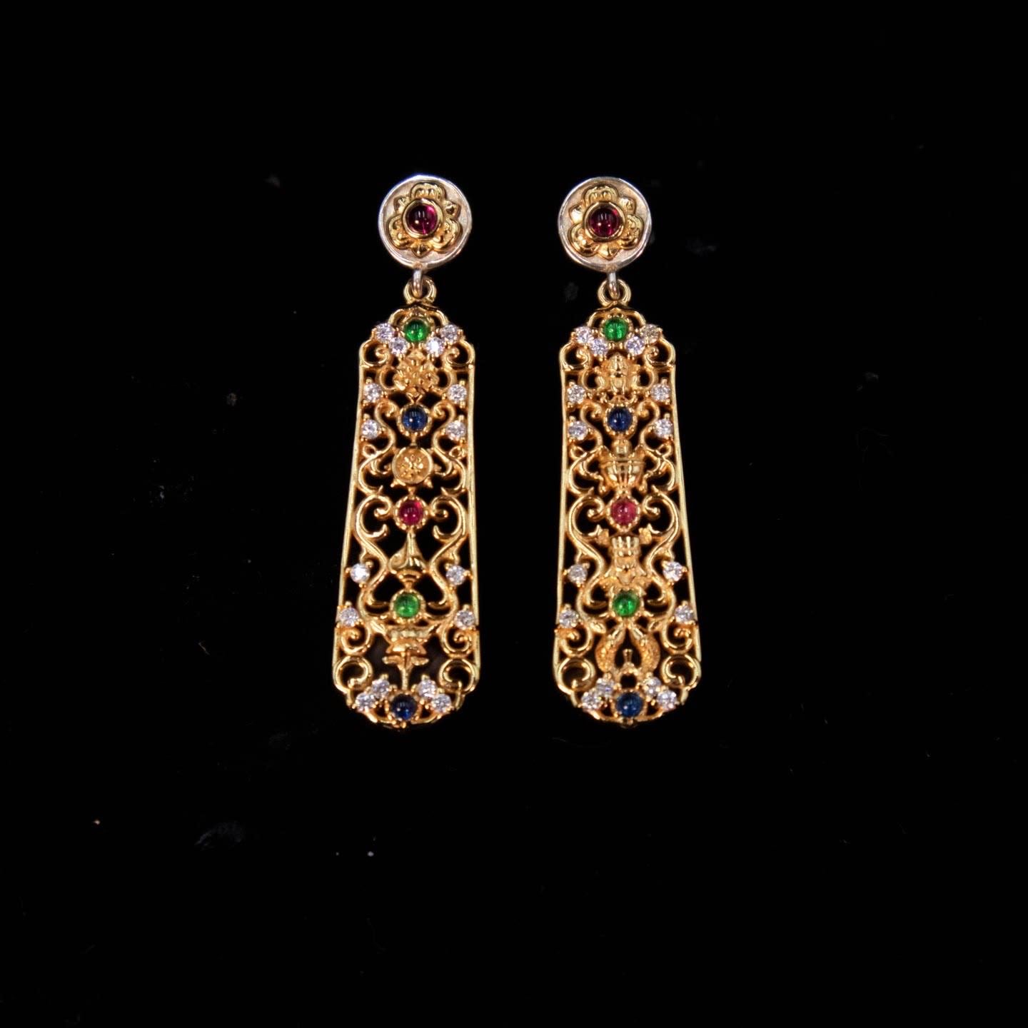 Handmade 925 Silver Gold Buddha Hand Earrings, Dainty Tibetan Mudra Studs, Hypoallergenic Asian Ethnic Jewelry, Gift for Her