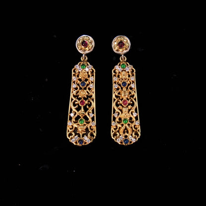 Handmade 925 Silver Gold Buddha Hand Earrings, Dainty Tibetan Mudra Studs, Hypoallergenic Asian Ethnic Jewelry, Gift for Her