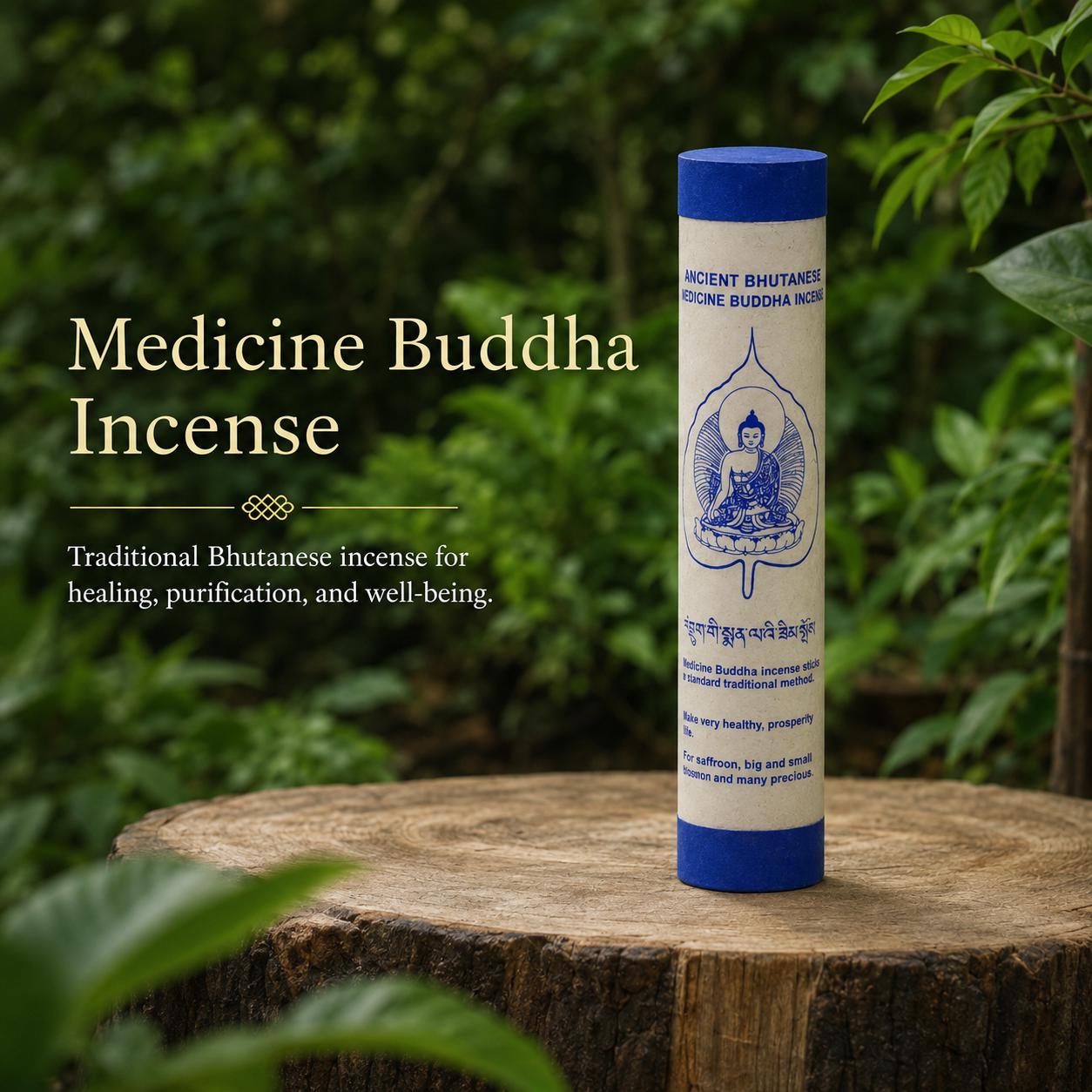 Traditional Bhutanese Medicine Buddha Incense | Natural Herbal Incense | Handmade Buddhist Meditation Incense | 30 Sticks