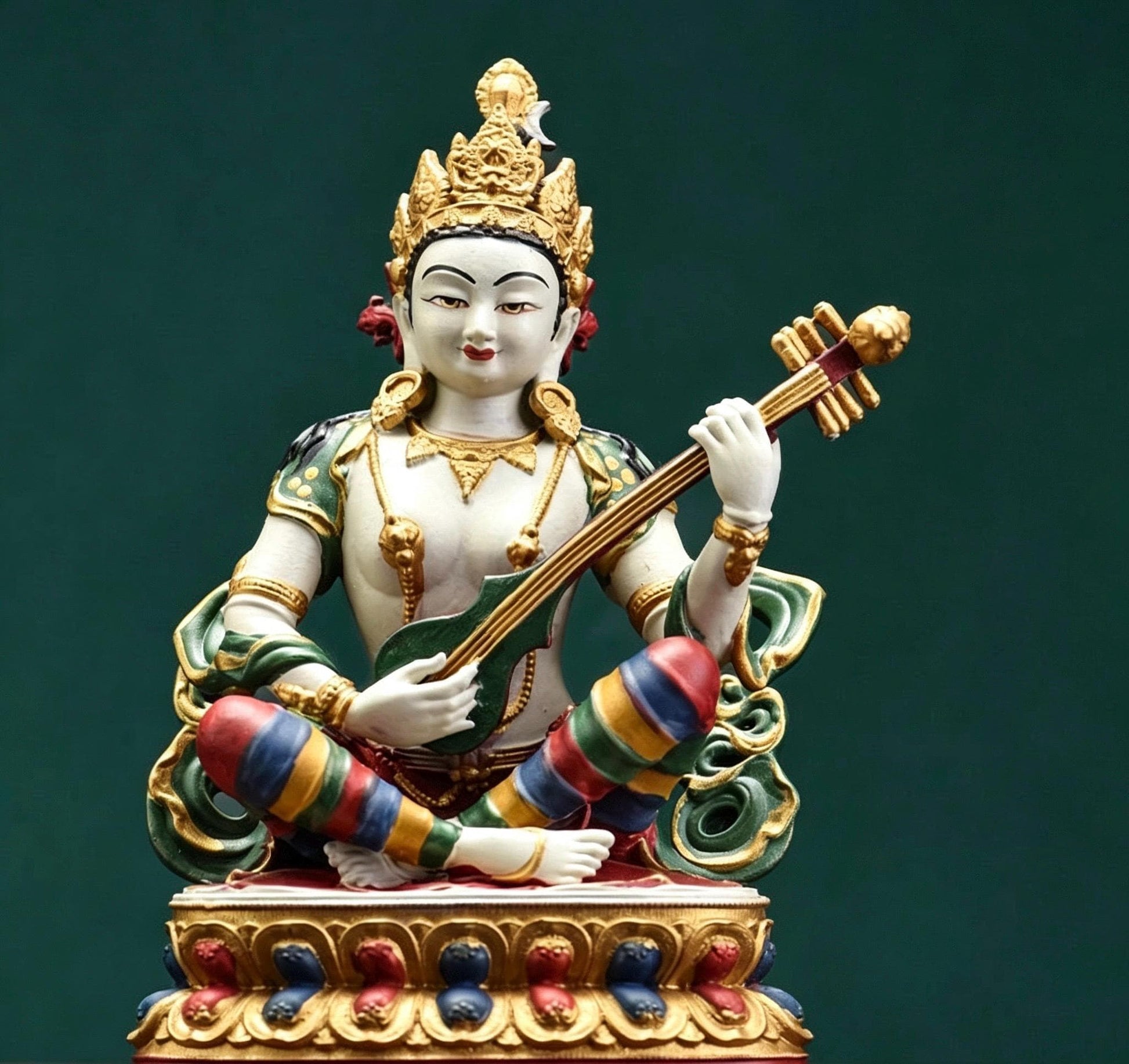 Painted Solid Copper Kagyu Mahakala Statue 11cm, Handcrafted Tibetan Buddhist Guardian Deity, Portable Vajrayana Altar Decor Gift