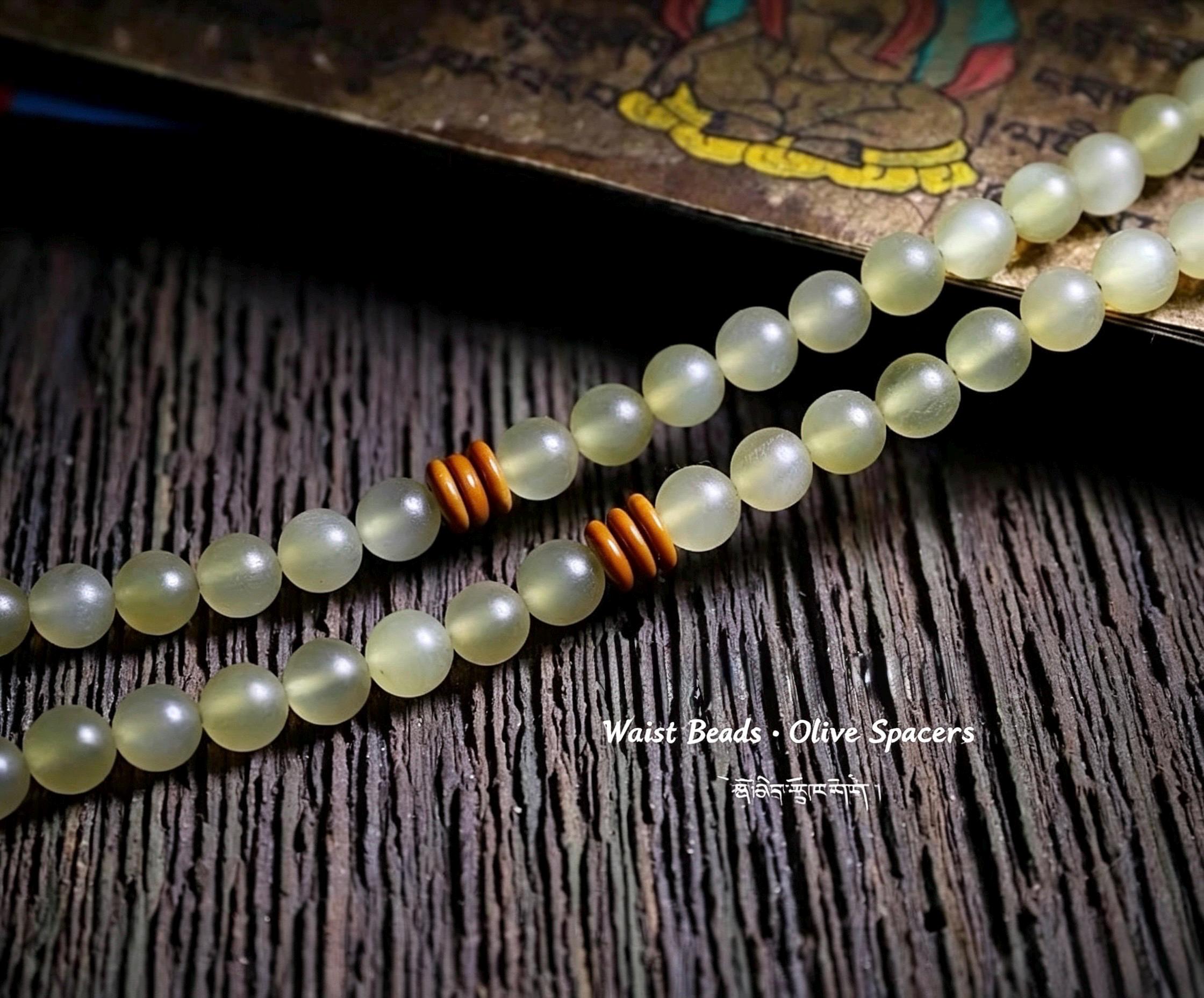 EverestArtStudios Natural Tibetan Sheep Horn Mala 108 Beads, Buddhist Prayer Beads, Handmade Meditation Mala, Tibetan Rosary, Spiritual Gift