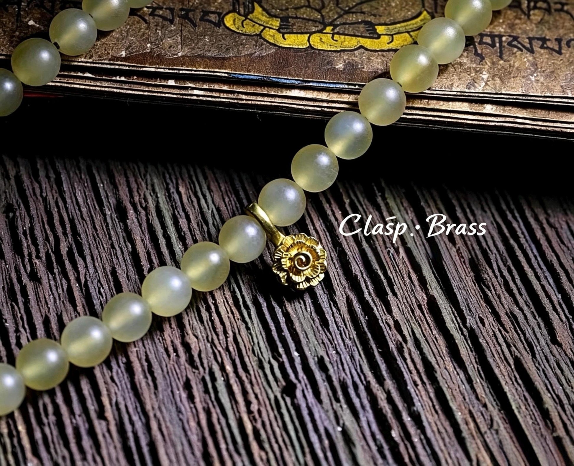 EverestArtStudios Natural Tibetan Sheep Horn Mala 108 Beads, Buddhist Prayer Beads, Handmade Meditation Mala, Tibetan Rosary, Spiritual Gift