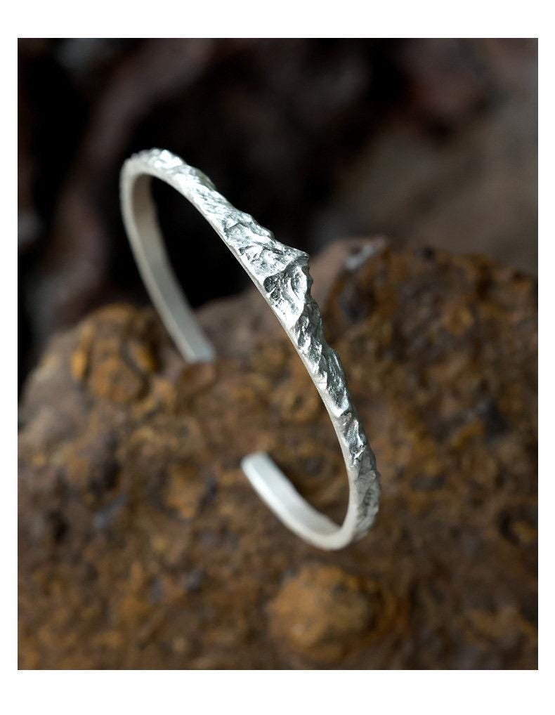 Original 999 Fine Silver Cuff Bracelet, Handmade Slim Open Bangle for Women Men, Minimalist Fine Silver Jewelry, Unisex Gift for Her Him