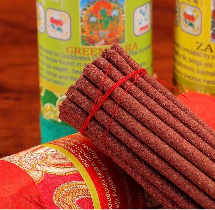 Dzongsar Tibetan Incense Sticks, Natural Himalayan Herbal Incense, Handmade Aromatic Sticks for Meditation Yoga Home Office, Sacred Gift