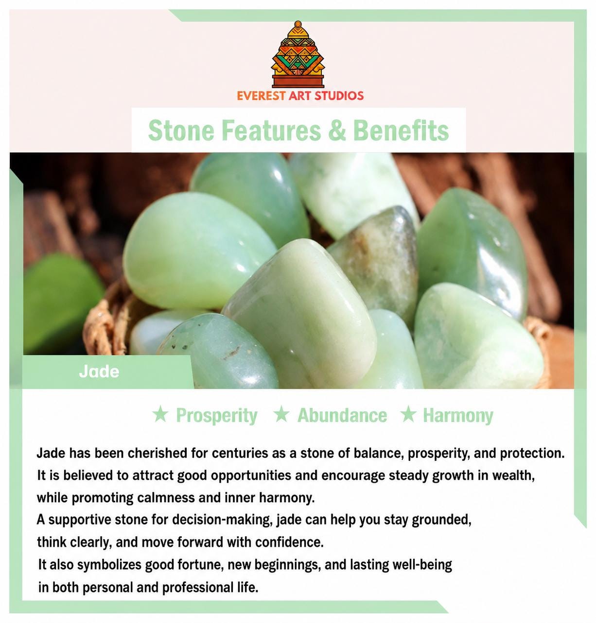 EverestArtStudios Bamboo Jade Bracelet – Symbol of Growth, Prosperity & Good Fortune