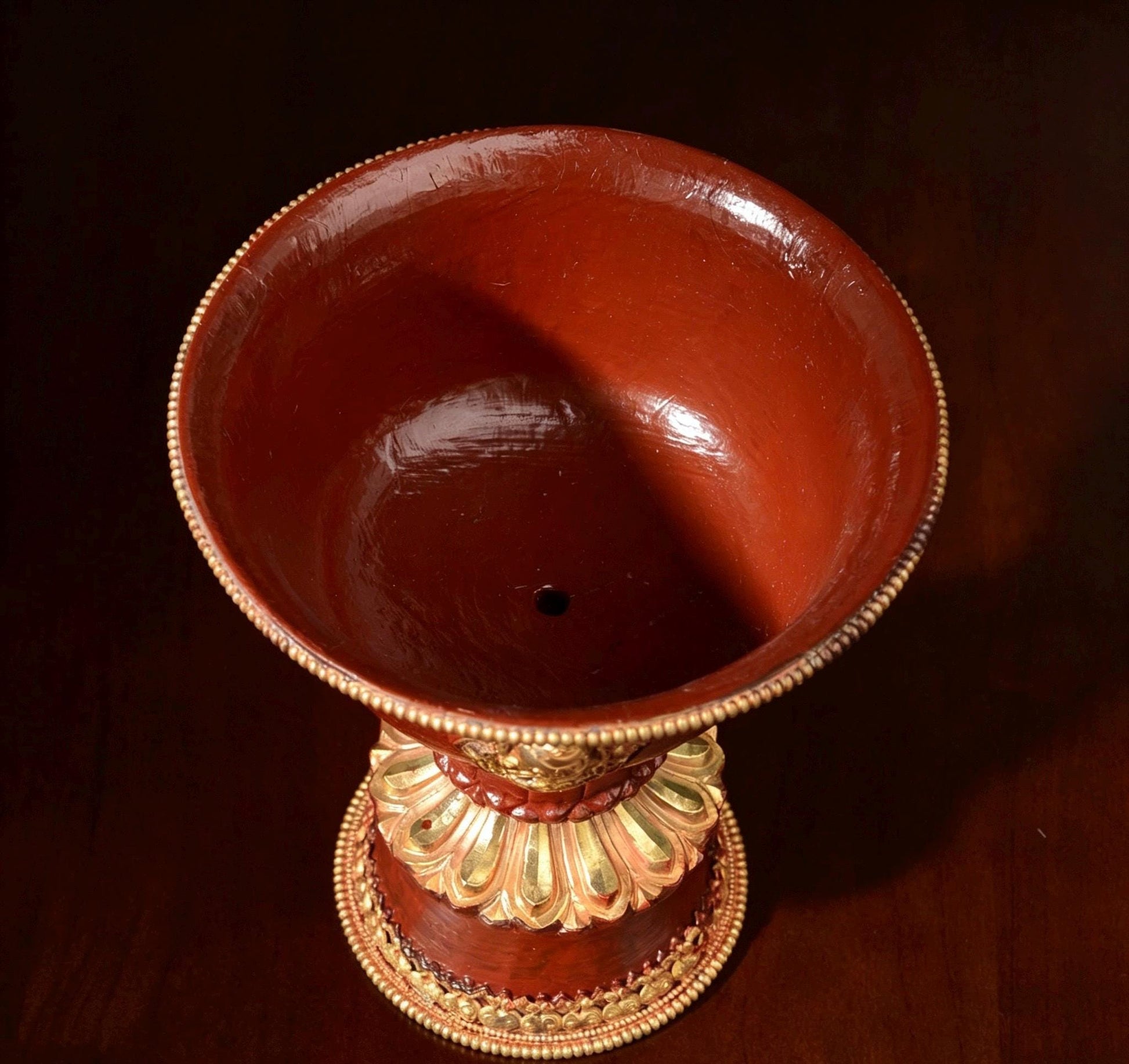 Nepalese Brass Tibetan Butter Lamp Holder, Carved Eight Auspicious Symbols Oil Lamp, Vajrayana Altar Decor Buddhist Blessing Gift
